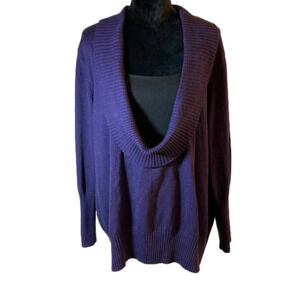 DRESSBARN purple cowl neck sweater size 14/16
